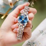 OLEVS Womens Watch Fashion Dress Diamond Female Watches for Ladies Analog Quartz Stainless Steel Waterproof Luminous Day Date Two Tone Wristwatch - Image 3